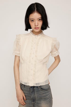 GATHER FRILL H／N PUFF ブラウス