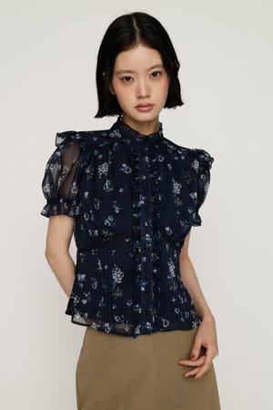 GATHER FRILL H／N PUFF ブラウス