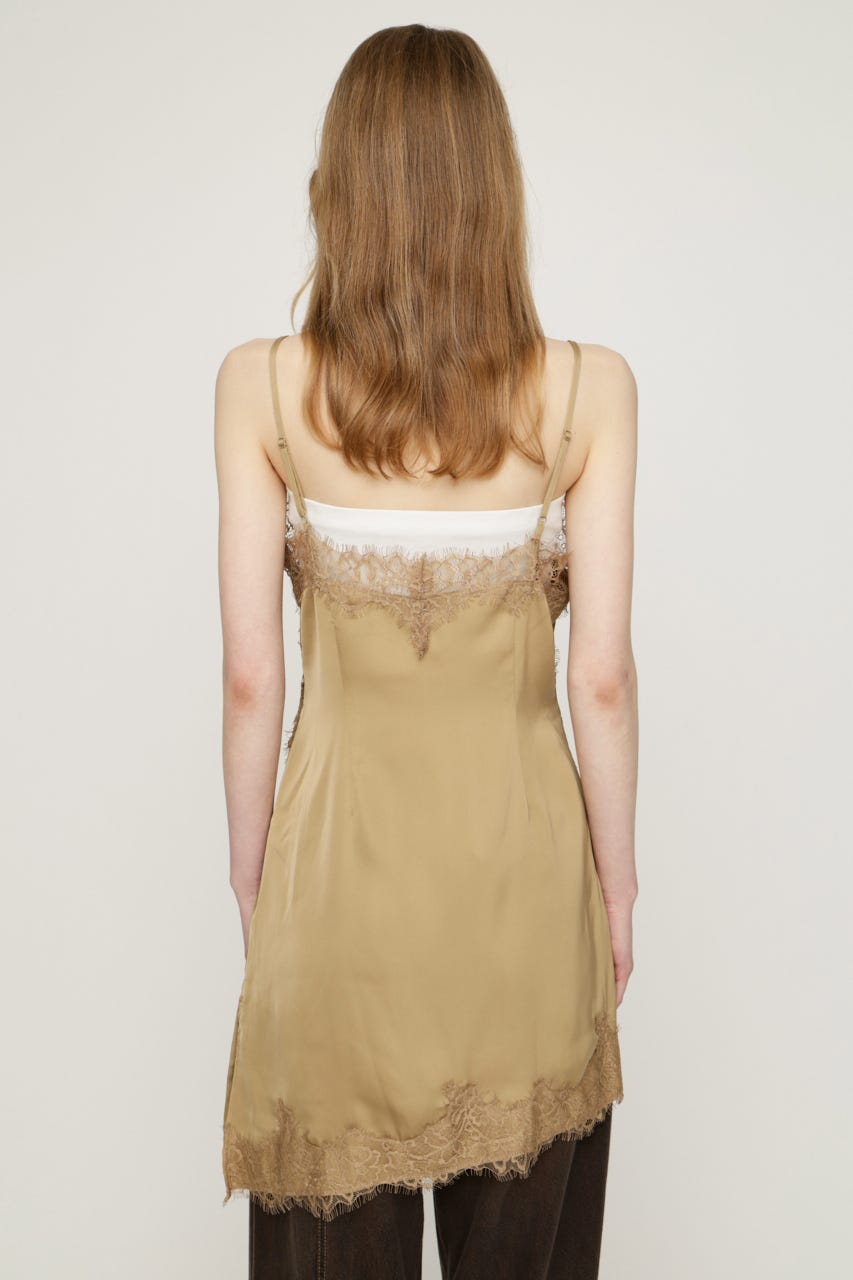 VINTAGE SATIN CAMI LACE トップス BEG FREE