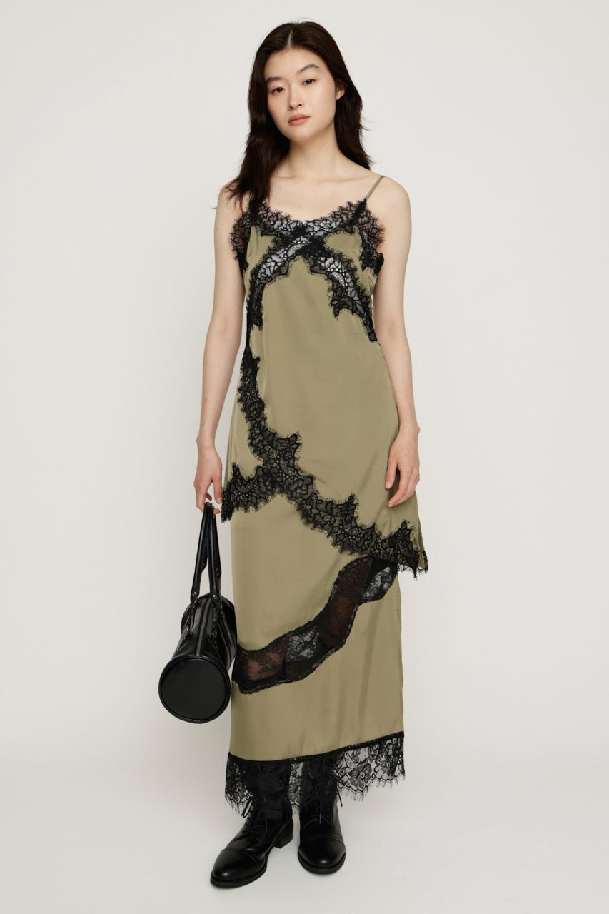 VINTAGE SATIN CAMI LACE トップス M/KHA FREE