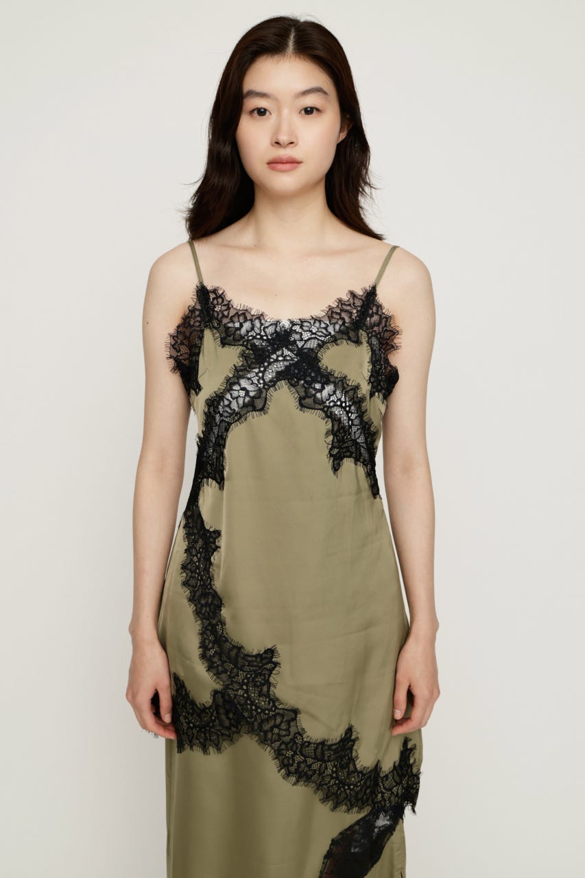VINTAGE SATIN CAMI LACE トップス M/KHA FREE