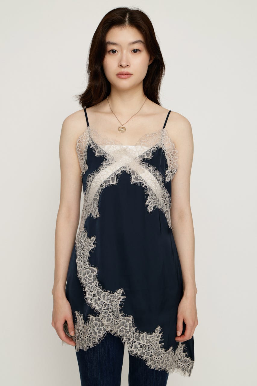 SLY | 【LIMITED ITEM】VINTAGE SATIN CAMI LACE トップス