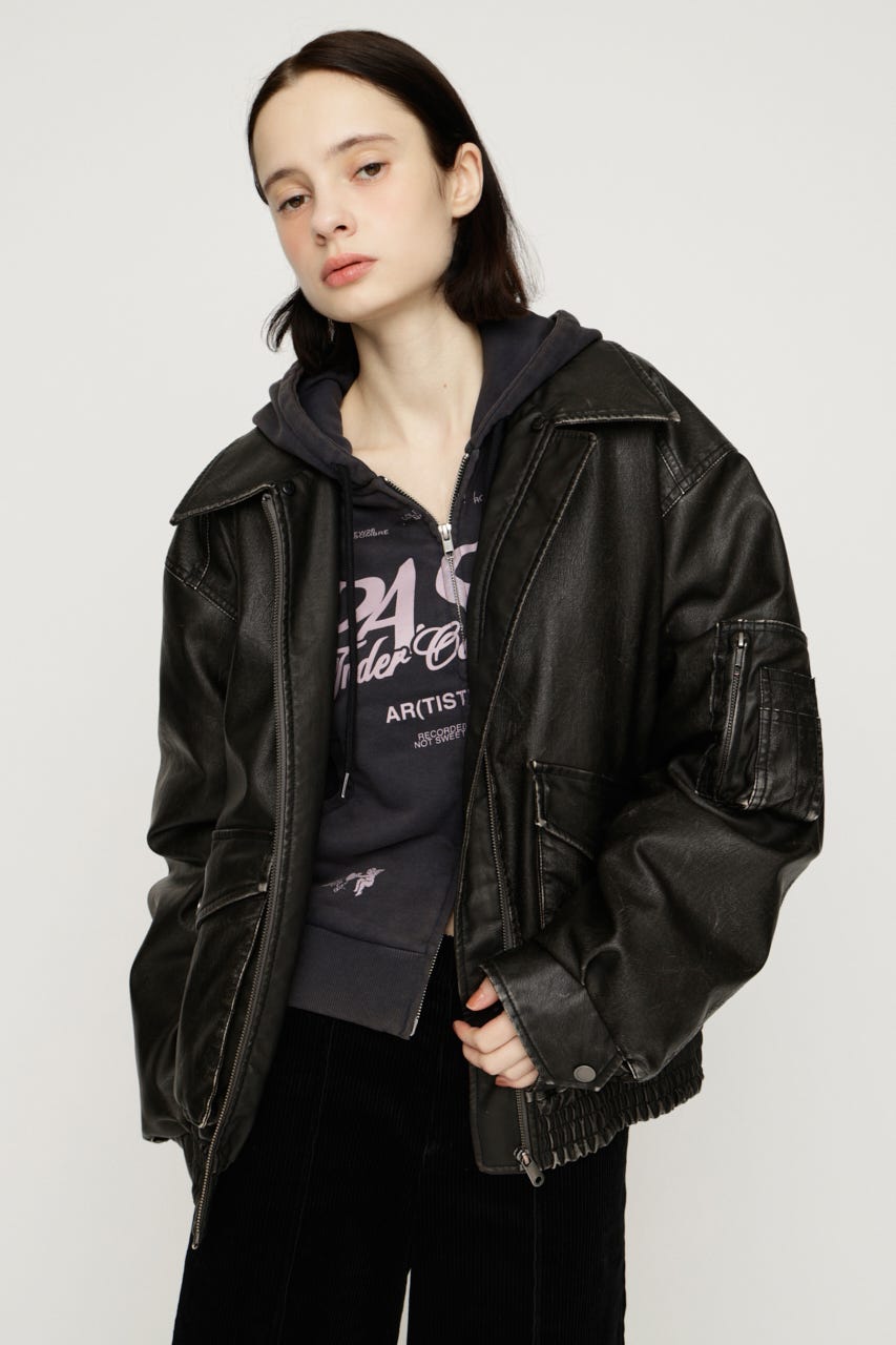 【NOAさん着用】【LIMITED ITEM】WASHED PUFFER ブルゾン BLK FREE