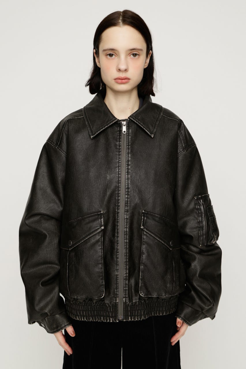 【NOAさん着用】【LIMITED ITEM】WASHED PUFFER ブルゾン BLK FREE