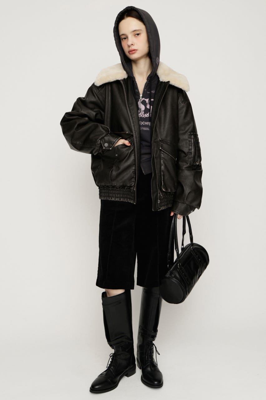 【AW PRE ORDER】【LIMITED ITEM】WASHED PUFFER ブルゾン BLK FREE