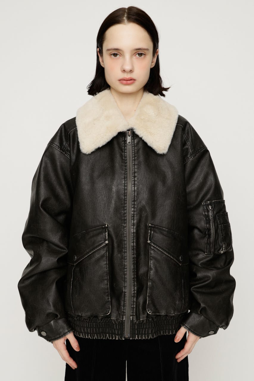 【NOAさん着用】【LIMITED ITEM】WASHED PUFFER ブルゾン BLK FREE