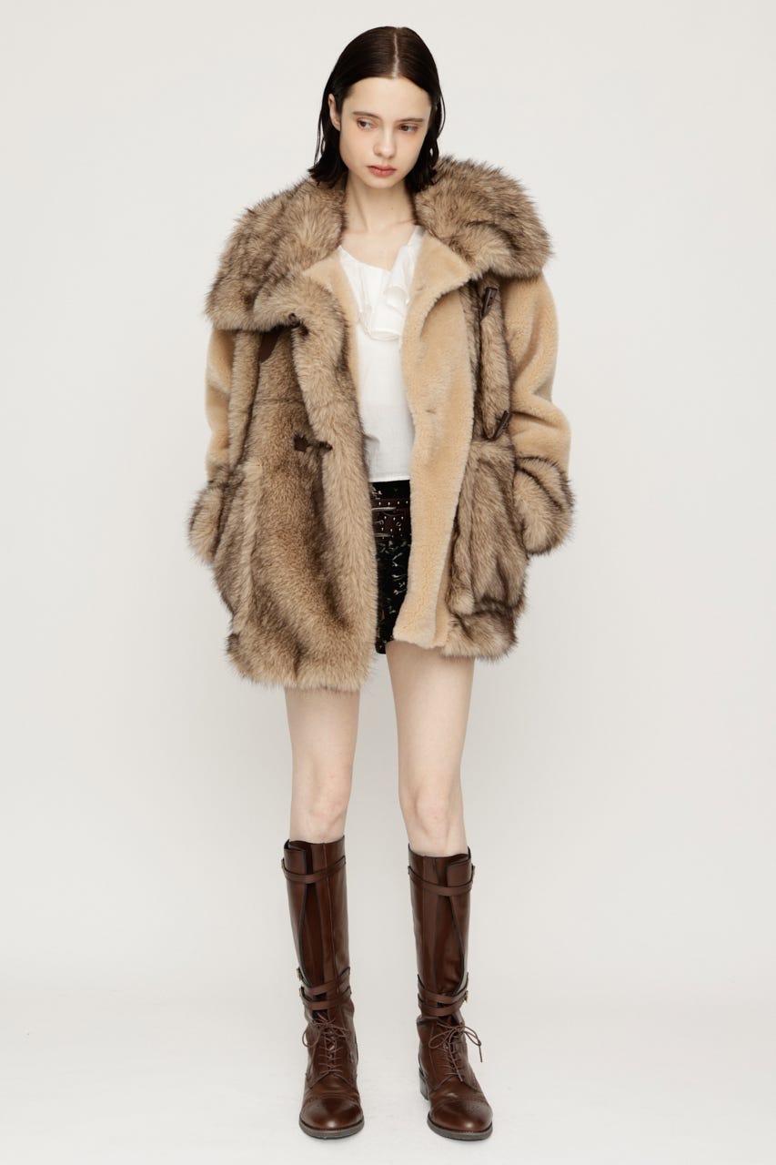 【AW PRE ORDER 第2弾】MIXED F／FUR OVERSIZED コート M/BEG FREE