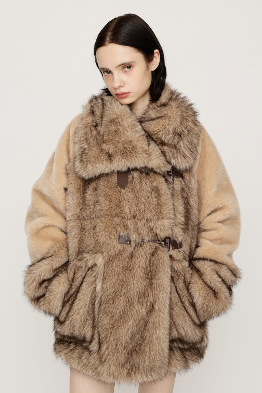 【AW PRE ORDER 第2弾】MIXED F／FUR OVERSIZED コート M/BEG FREE