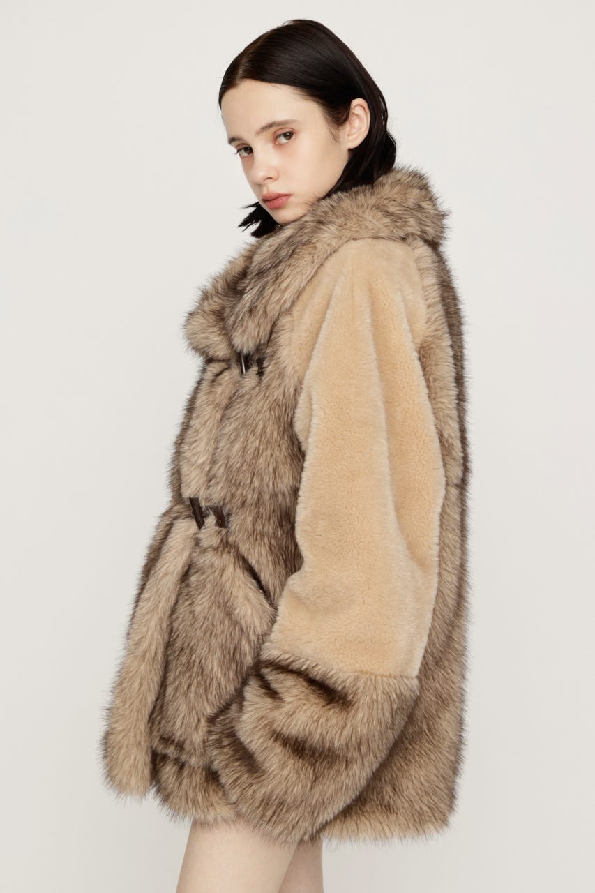 【AW PRE ORDER 第2弾】MIXED F／FUR OVERSIZED コート M/BEG FREE