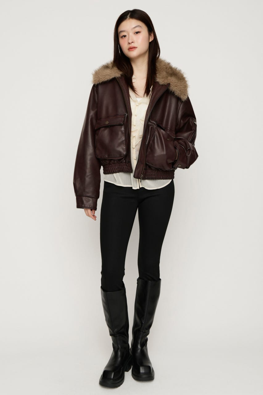 【AW PRE ORDER】WASHED PUFFER SHORT ブルゾン D/RED FREE