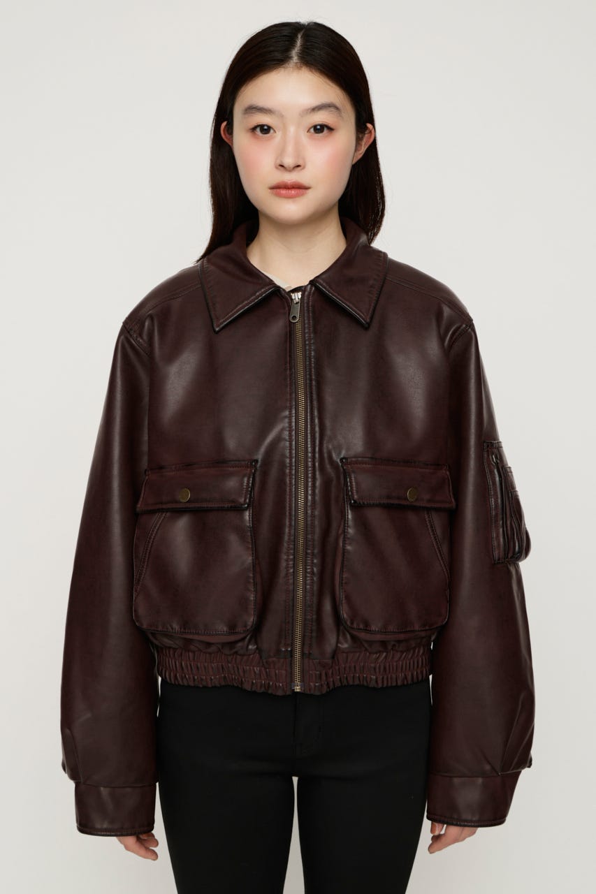 【AW PRE ORDER】WASHED PUFFER SHORT ブルゾン D/RED FREE