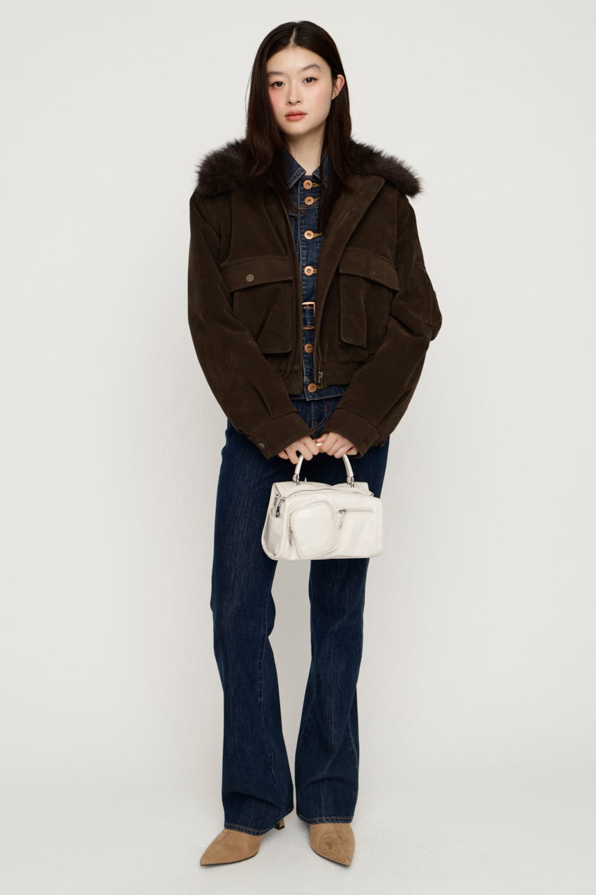WASHED PUFFER SHORT ブルゾン M/BRN FREE