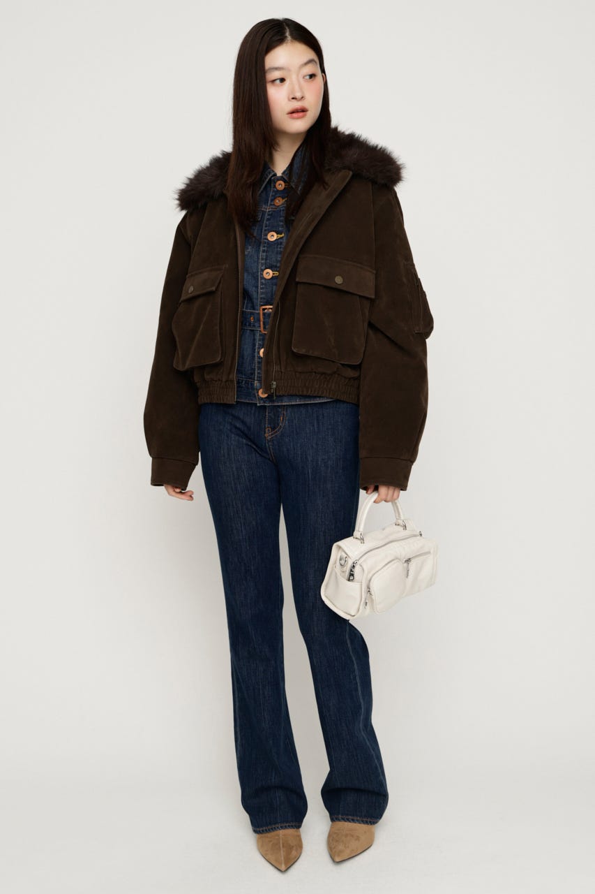 WASHED PUFFER SHORT ブルゾン M/BRN FREE
