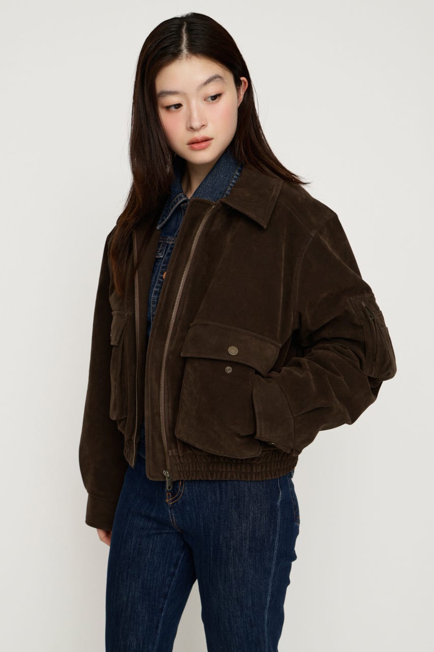WASHED PUFFER SHORT ブルゾン M/BRN FREE