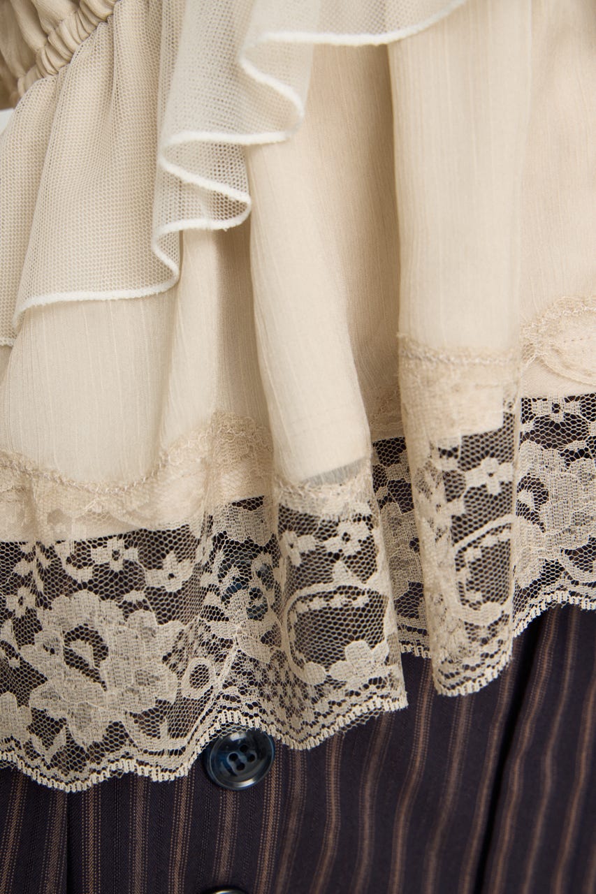 VINTAGE LACE COLLAR GATHER ブラウス IVOY FREE