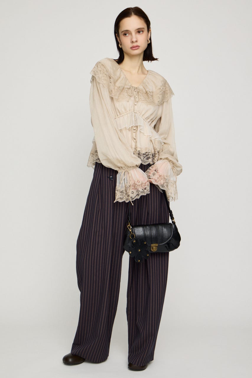 VINTAGE LACE COLLAR GATHER ブラウス IVOY FREE