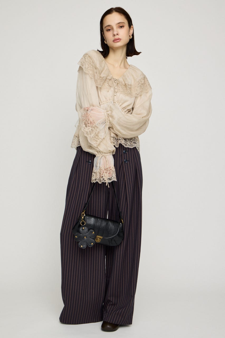 VINTAGE LACE COLLAR GATHER ブラウス IVOY FREE