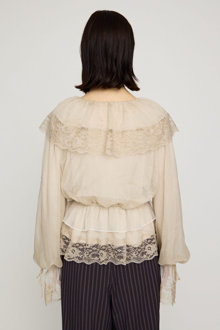 VINTAGE LACE COLLAR GATHER ブラウス IVOY FREE