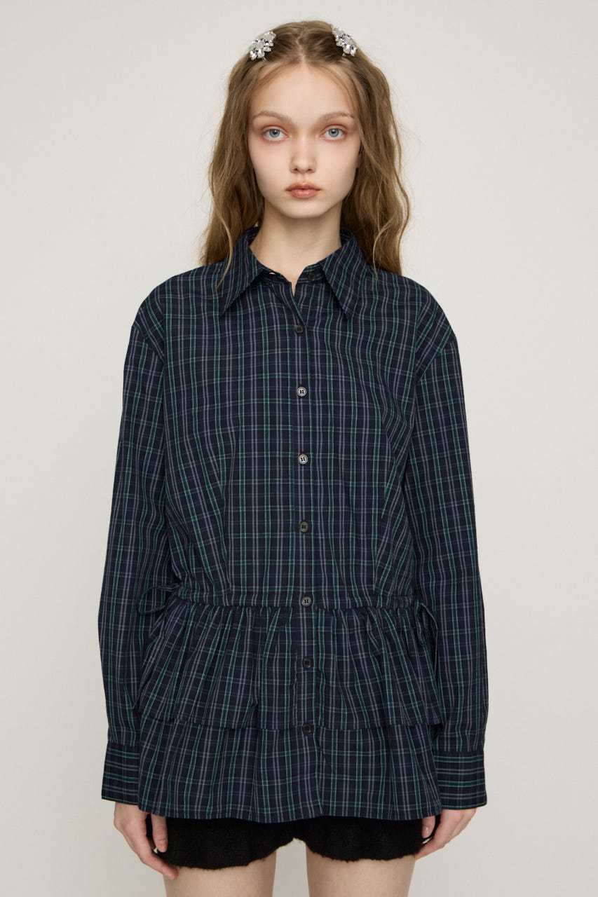 TIERED FRILL シャツ M/BLK FREE
