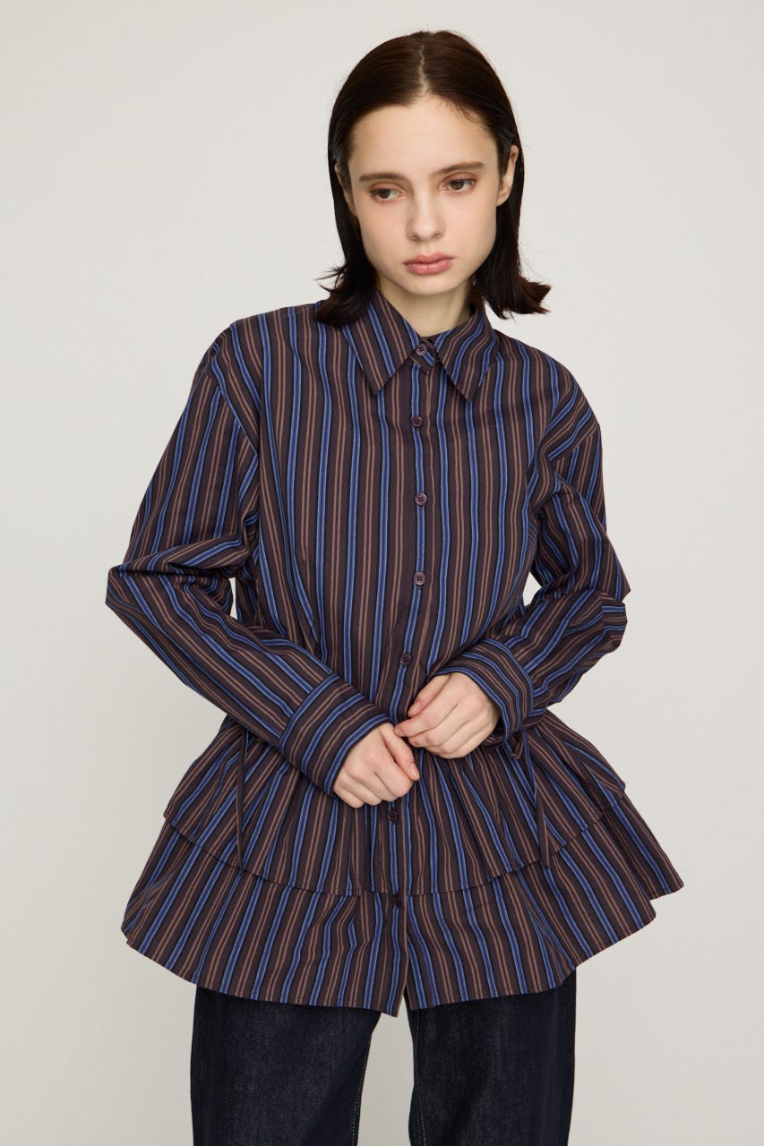 TIERED FRILL シャツ M/BRN FREE