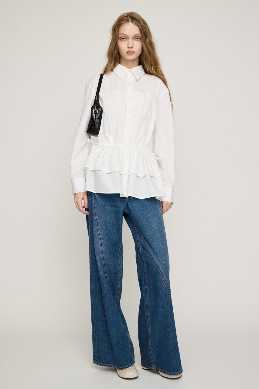 TIERED FRILL シャツ O/WHT FREE