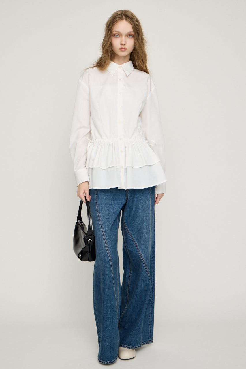 TIERED FRILL シャツ O/WHT FREE