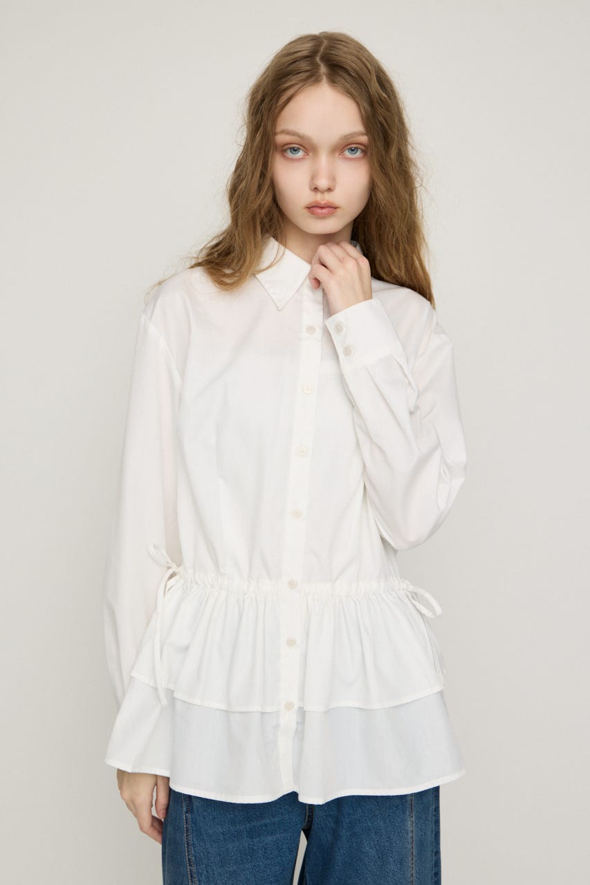 TIERED FRILL シャツ O/WHT FREE