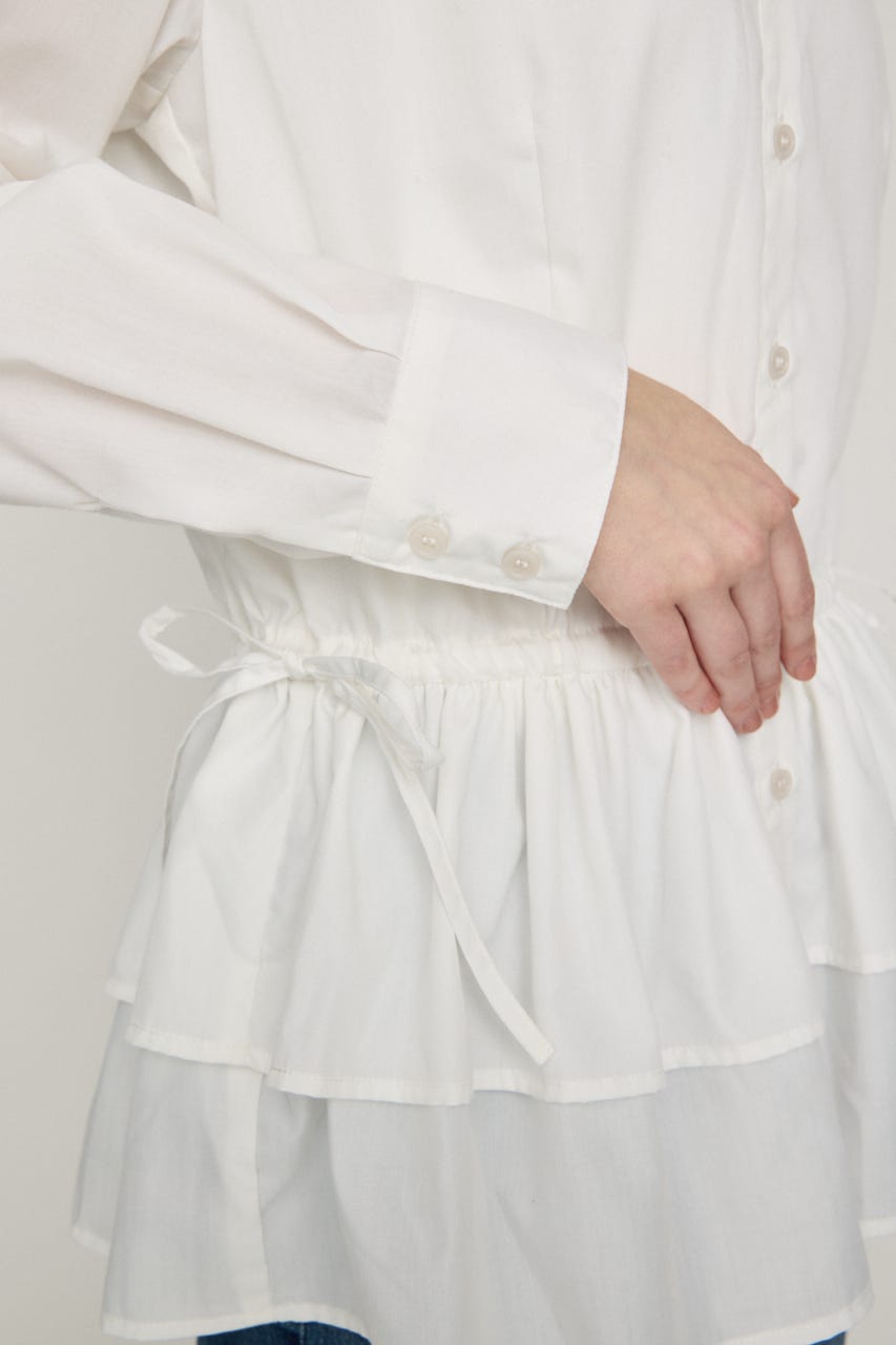TIERED FRILL シャツ O/WHT FREE