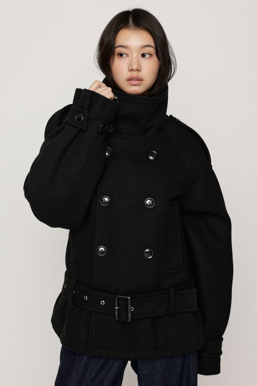 【AW PRE ORDER 第2弾】OVER STAND PEA コート BLK FREE