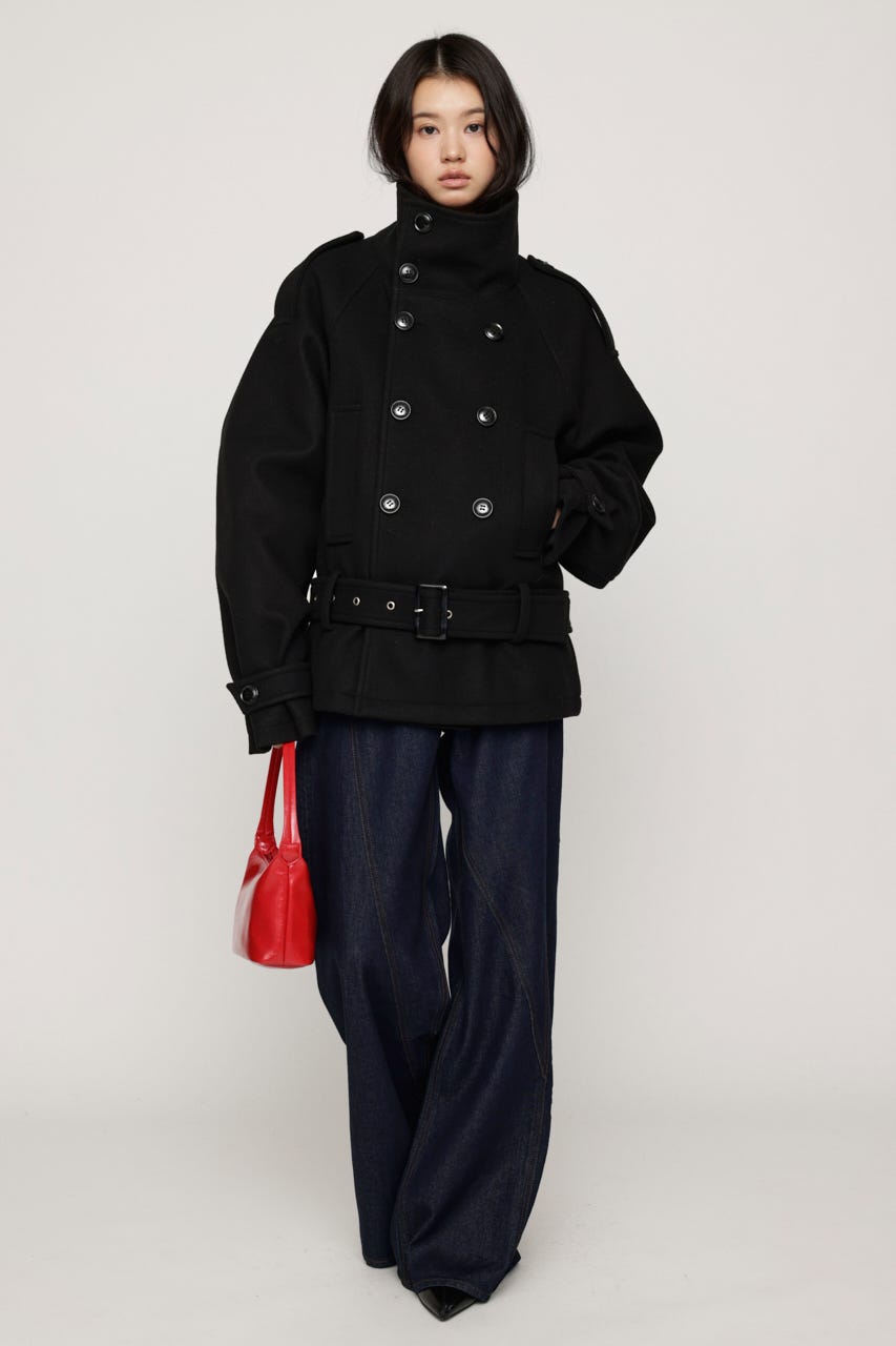 【AW PRE ORDER 第2弾】OVER STAND PEA コート BLK FREE