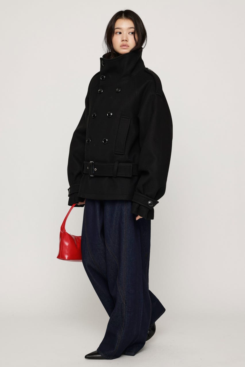 【AW PRE ORDER 第2弾】OVER STAND PEA コート BLK FREE