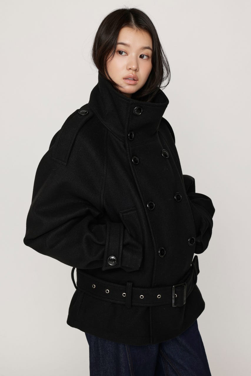 【AW PRE ORDER 第2弾】OVER STAND PEA コート BLK FREE