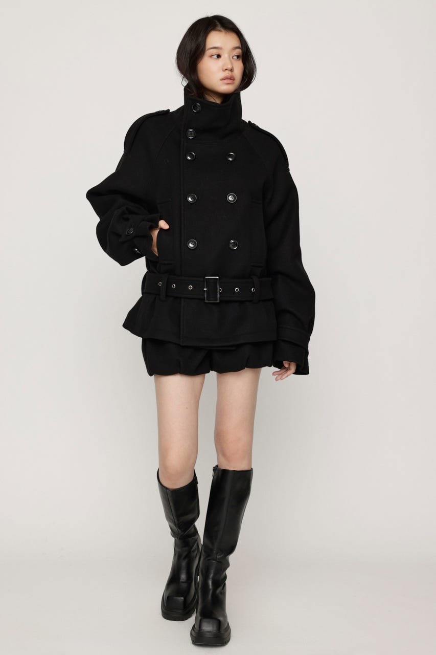 【AW PRE ORDER 第2弾】OVER STAND PEA コート BLK FREE