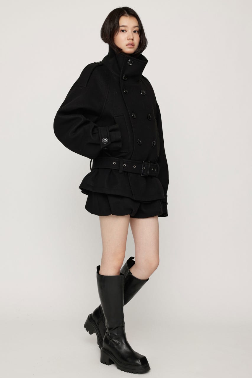 【AW PRE ORDER 第2弾】OVER STAND PEA コート BLK FREE