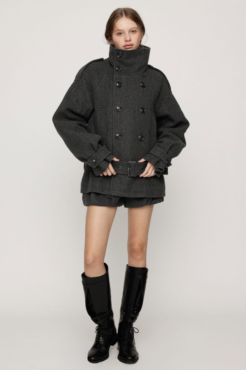 【AW PRE ORDER 第2弾】OVER STAND PEA コート T.GRY FREE