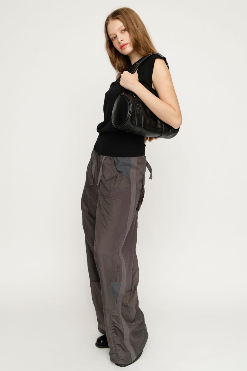 TEXTURED STRAIGHT パンツ L/BLK 2