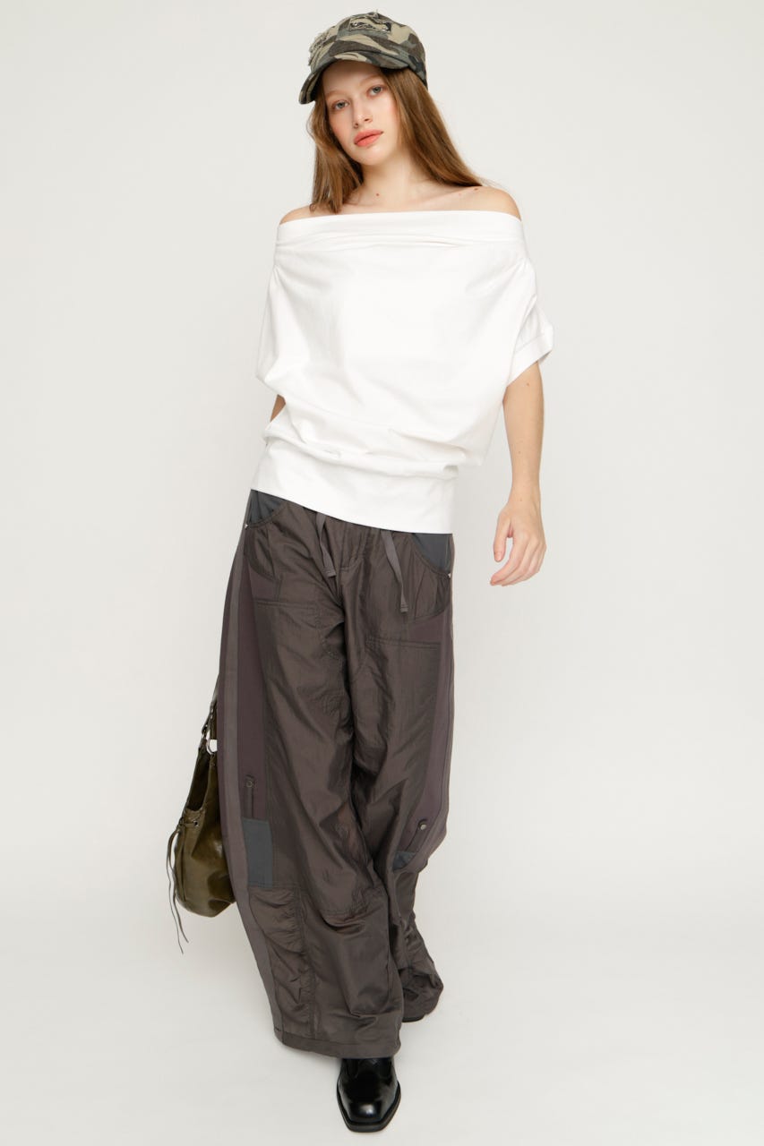 TEXTURED STRAIGHT パンツ L/BLK 2