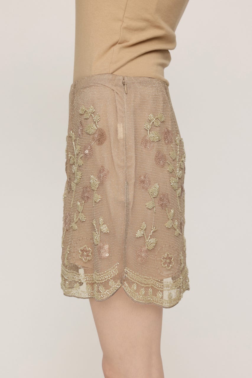 SPARKLE FLOWER ショートスカート BEG FREE