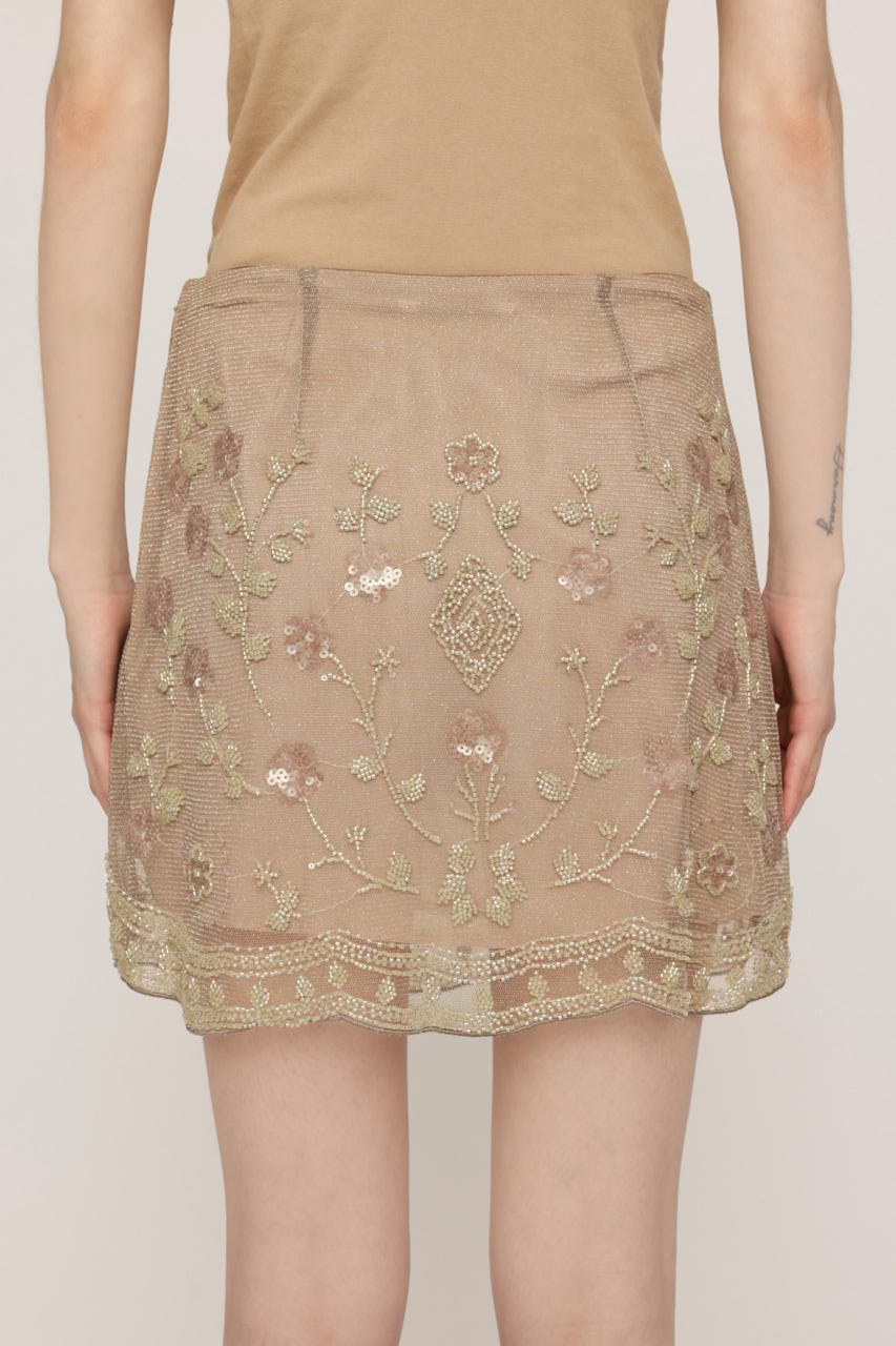 SPARKLE FLOWER ショートスカート BEG FREE