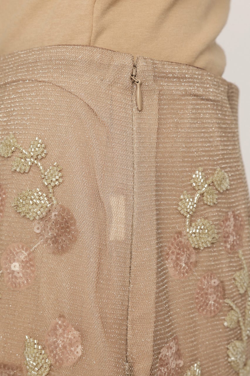 SPARKLE FLOWER ショートスカート BEG FREE