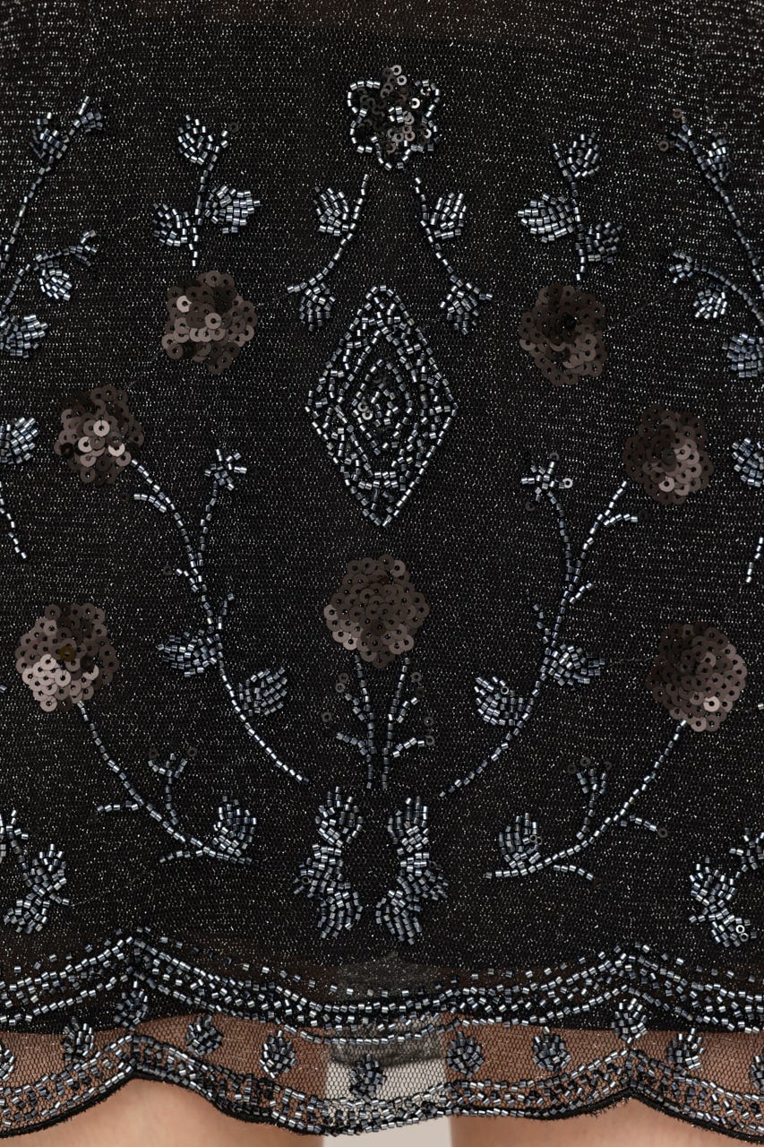 SPARKLE FLOWER ショートスカート BLK FREE