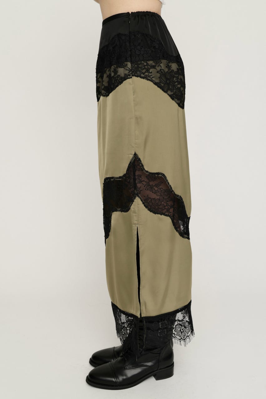 VINTAGE SATIN LACE スカート M/KHA FREE