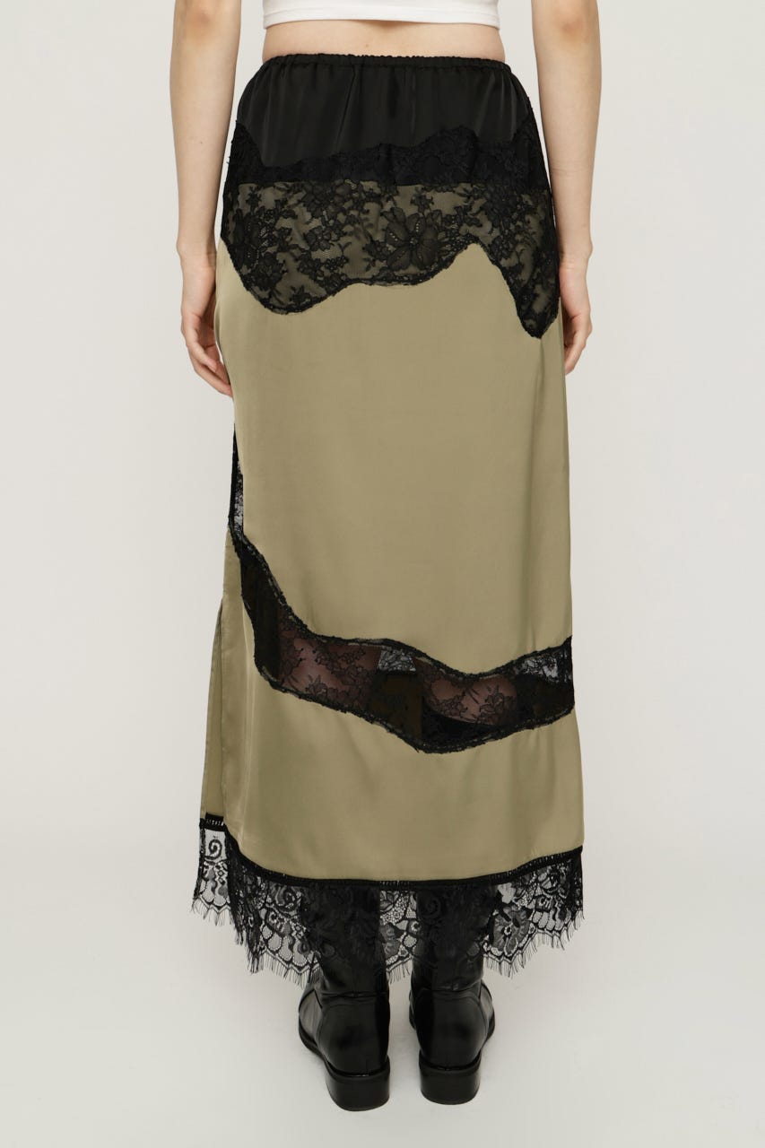 VINTAGE SATIN LACE スカート M/KHA FREE