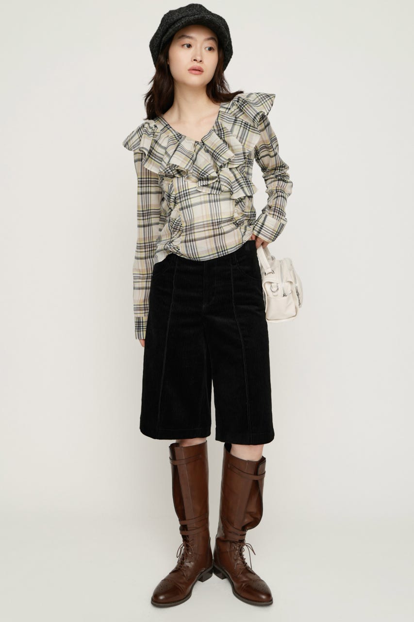 CORDUROY HALF P／T BLK FREE