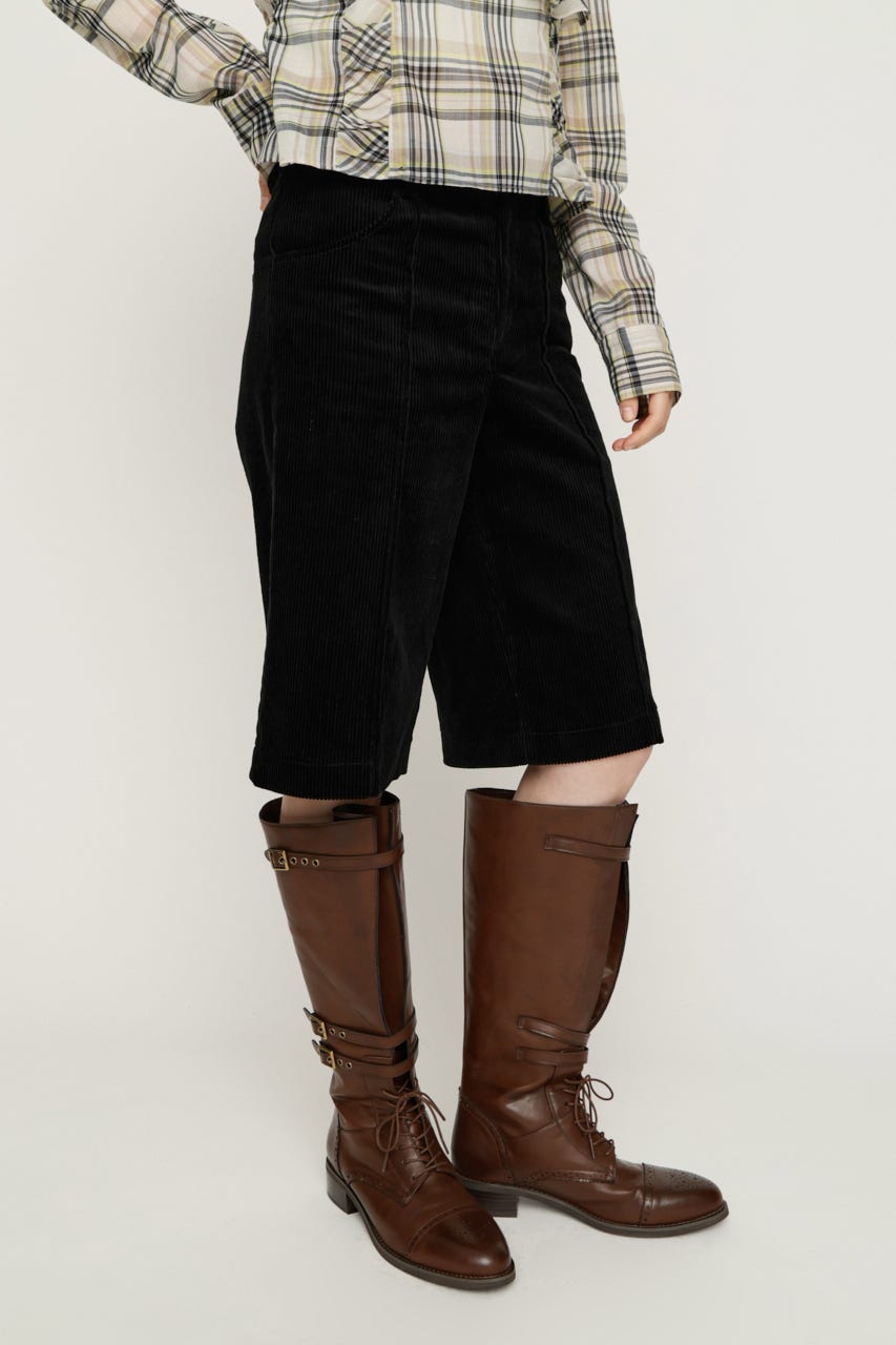 CORDUROY HALF P／T BLK FREE