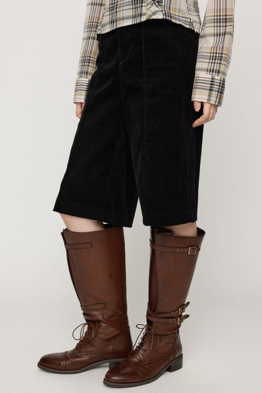 CORDUROY HALF パンツ BLK FREE