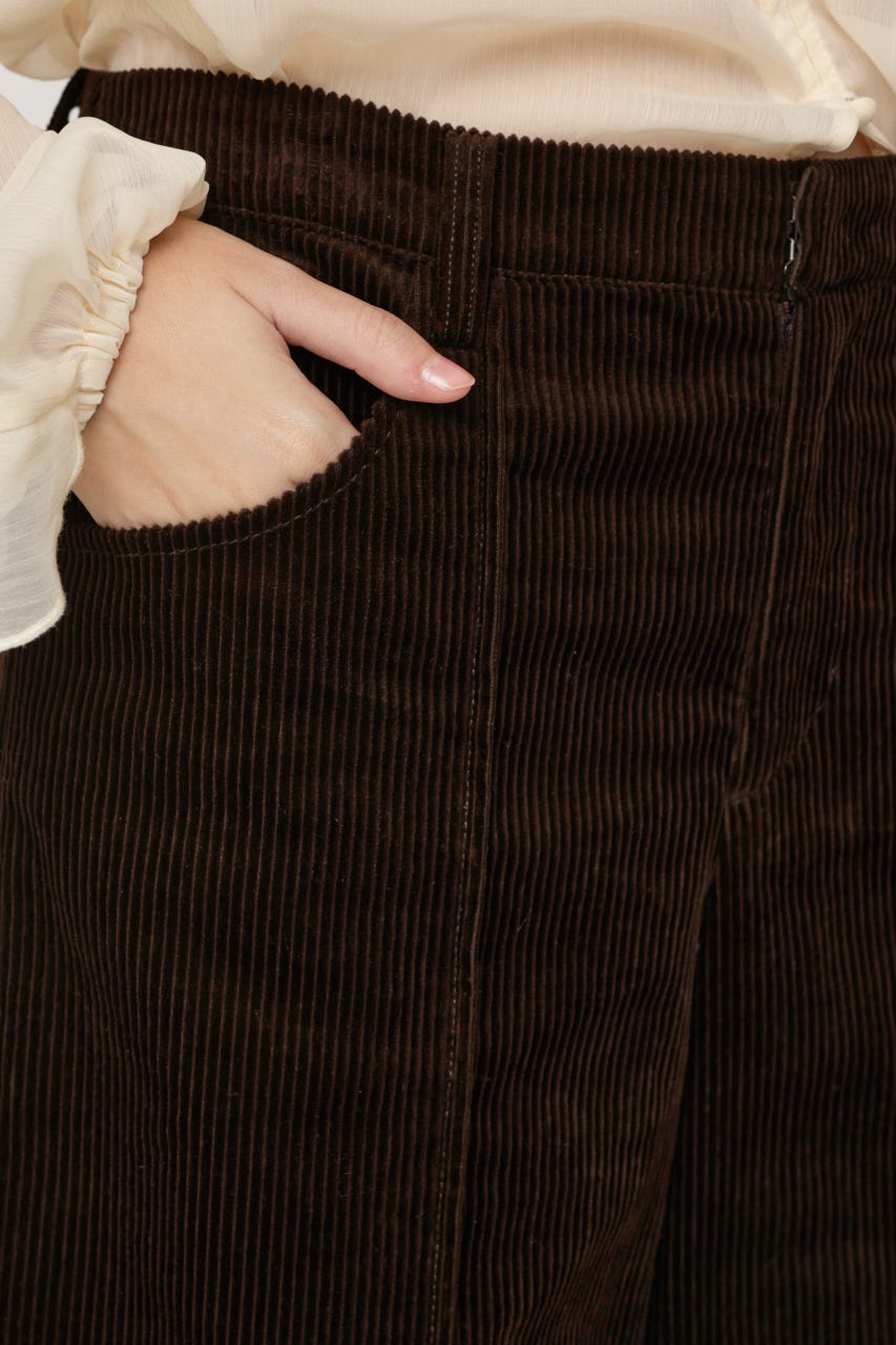 CORDUROY HALF パンツ BRN FREE
