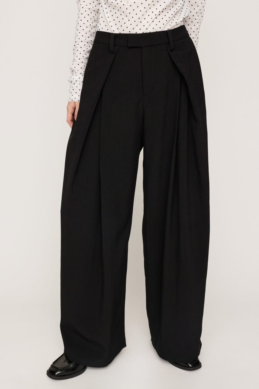 【AW PRE ORDER 第2弾】TUCK WIDE MANNISH SLACKS BLK 2