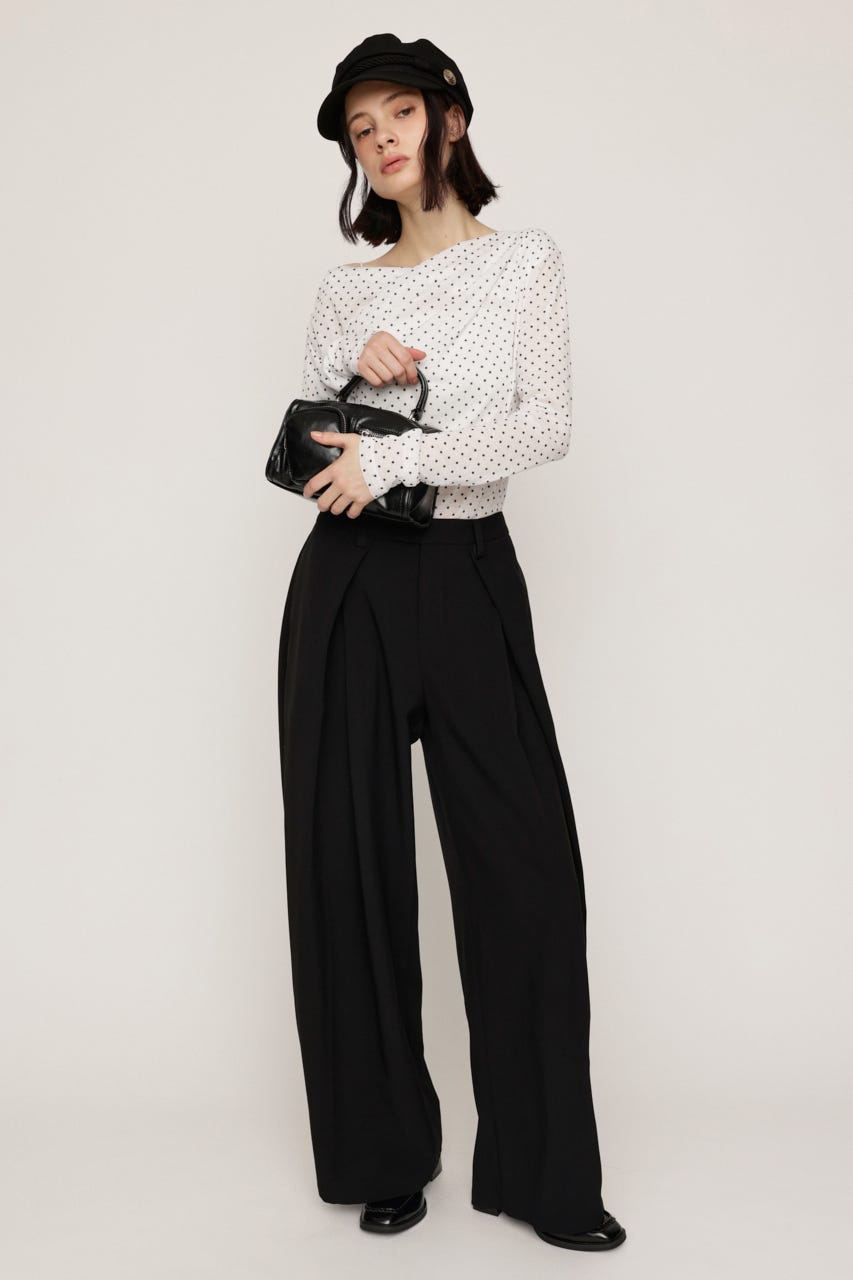 【AW PRE ORDER 第2弾】TUCK WIDE MANNISH SLACKS BLK 2