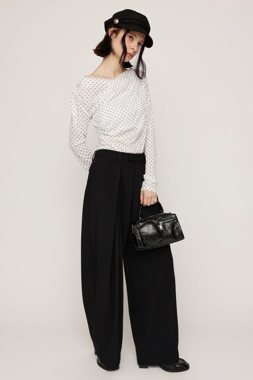 【AW PRE ORDER 第2弾】TUCK WIDE MANNISH SLACKS BLK 2